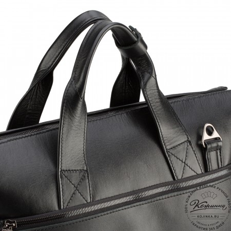Кожаная деловая сумка "Марк" (черная)