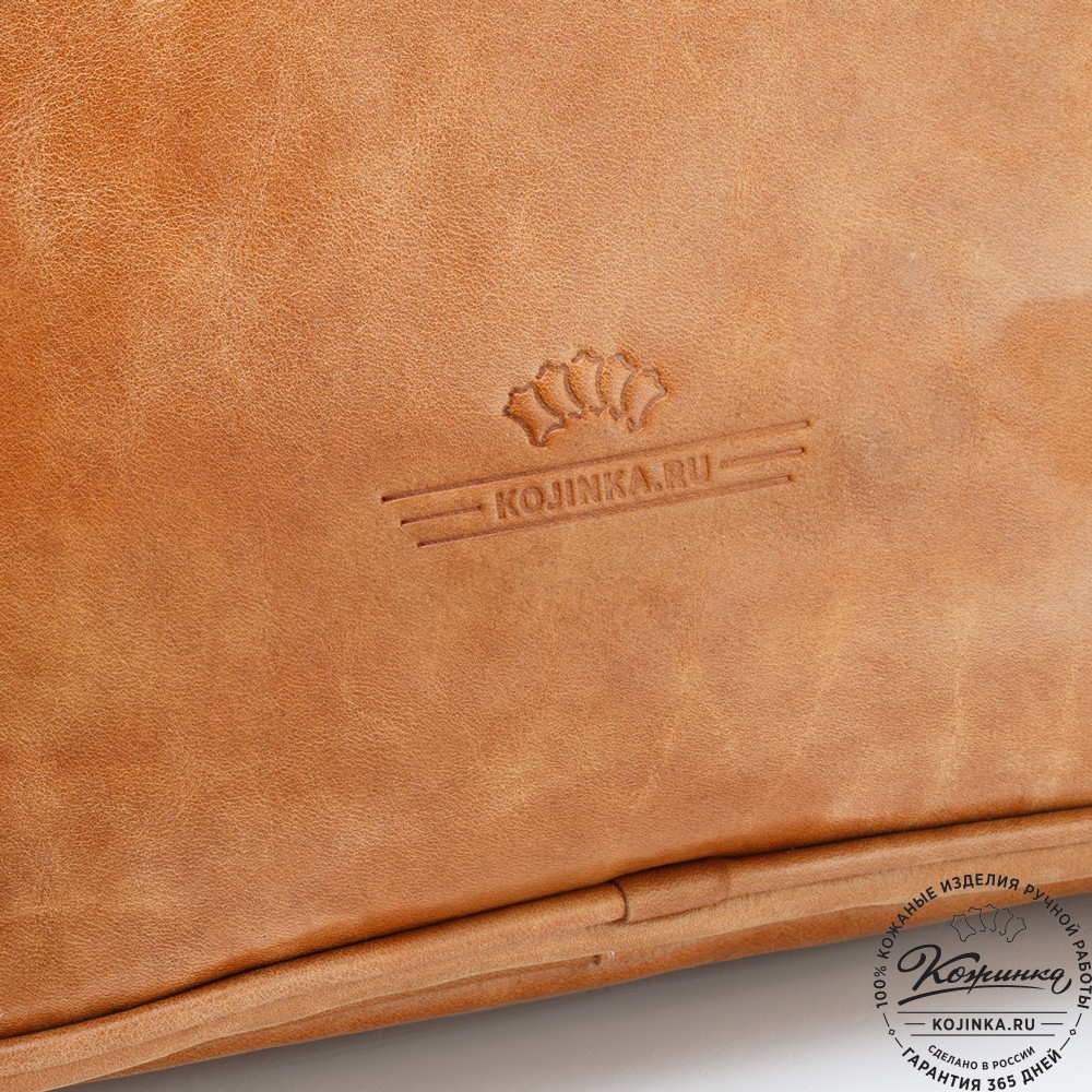 Кожаный рюкзак-сумка "Майя" (рыжий)