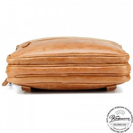 Кожаный рюкзак-сумка "Майя" (рыжий)