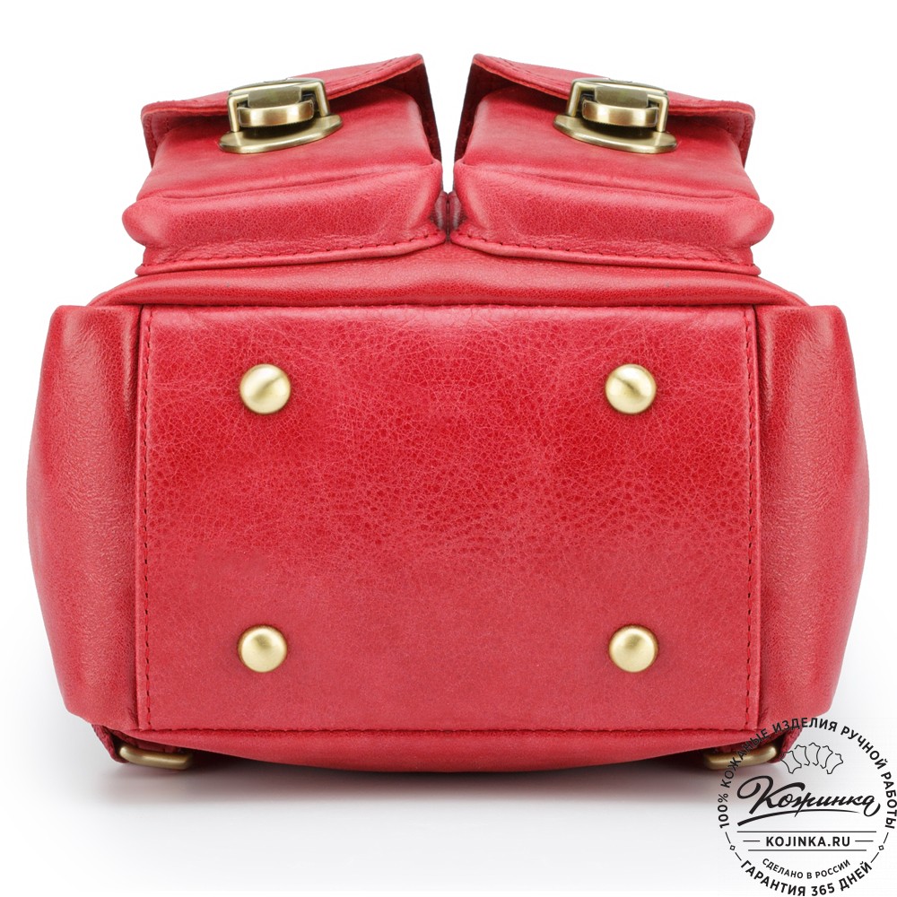 Женский кожаный рюкзак "Нэнси" (красный)