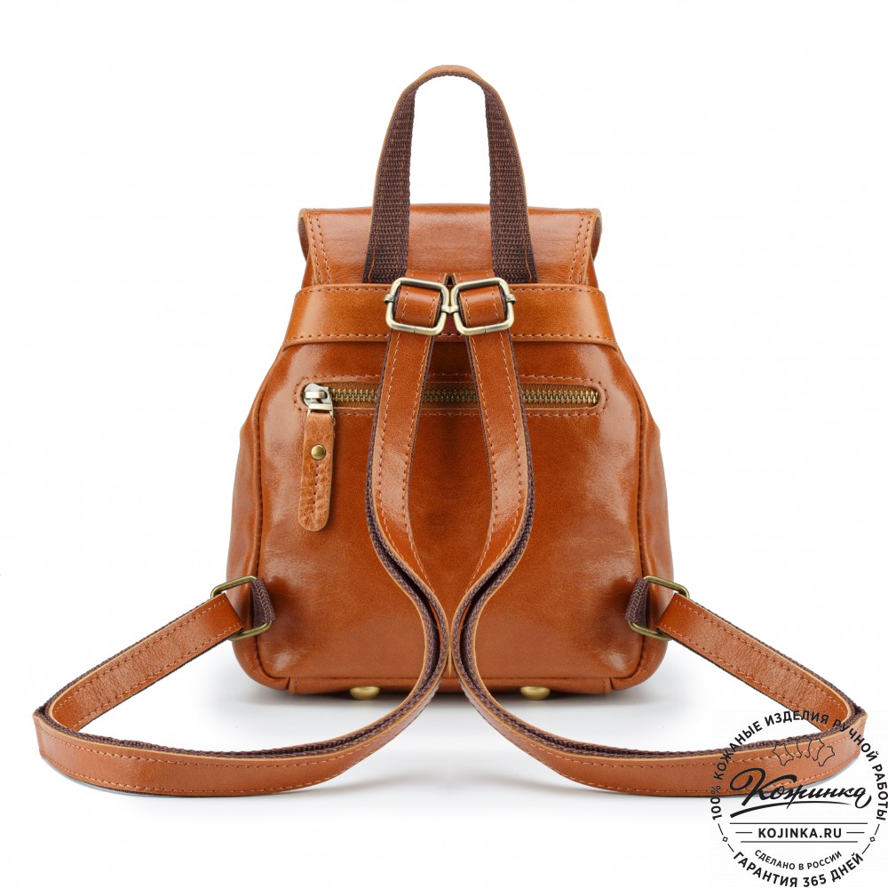 Женский кожаный рюкзак "Нэнси" (рыжий)