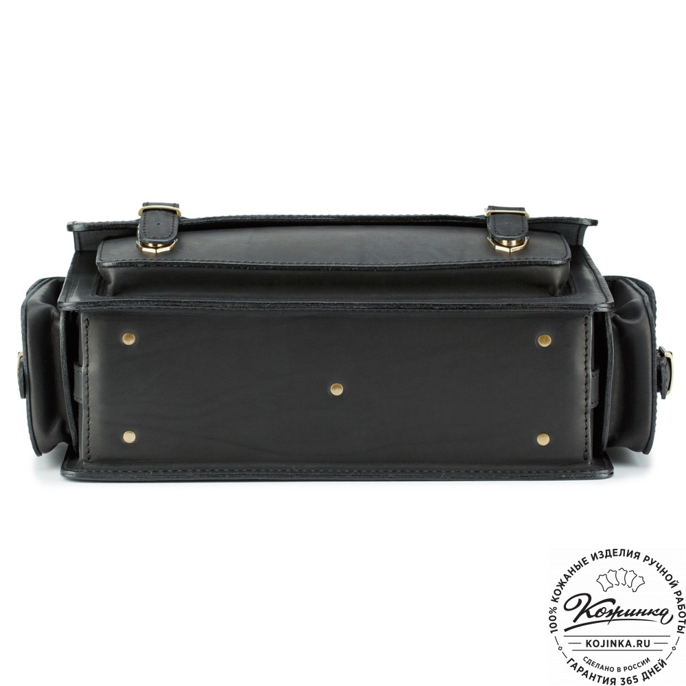 Кожаный портфель "Трансформер" (чёрный)