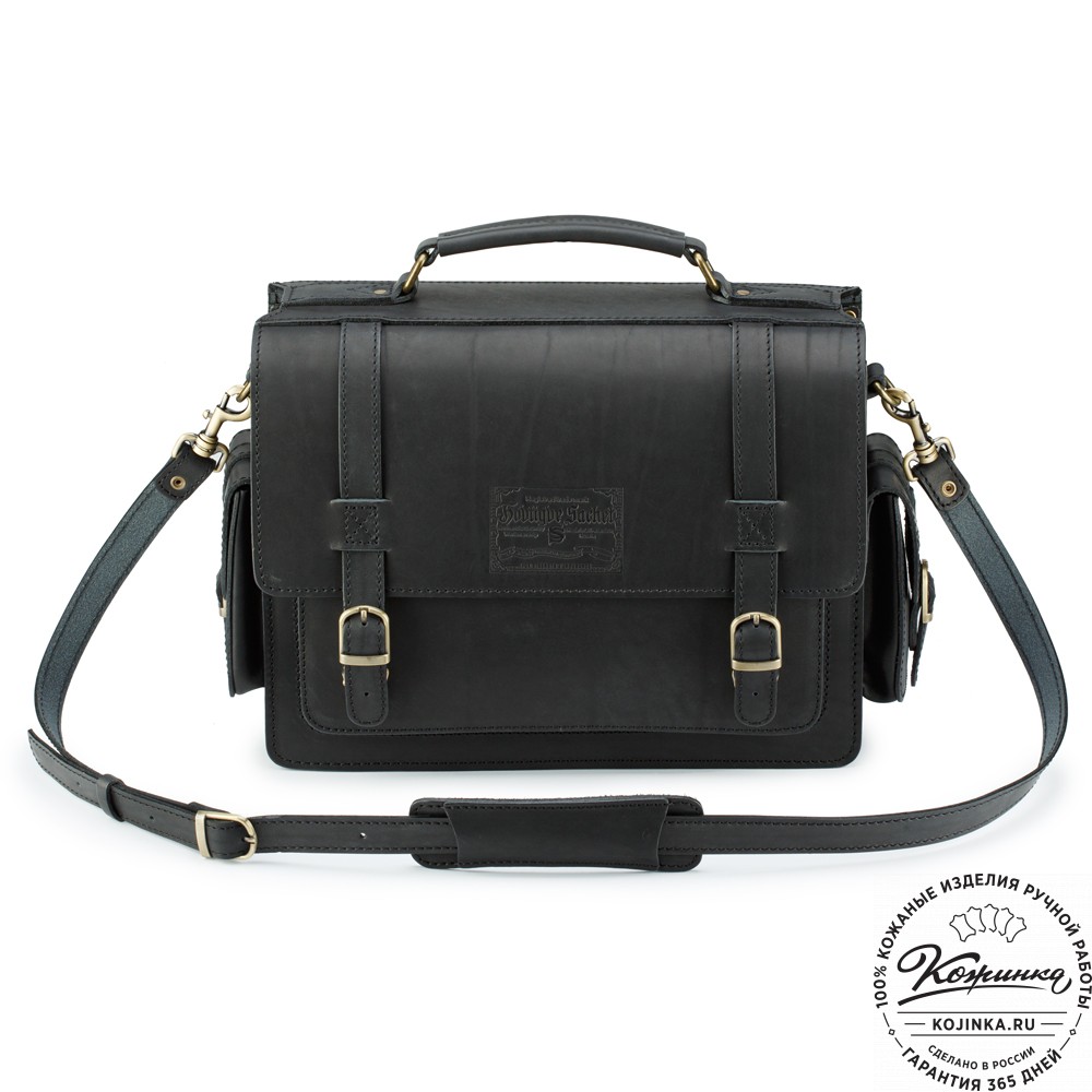 Кожаный портфель "Трансформер" (чёрный)