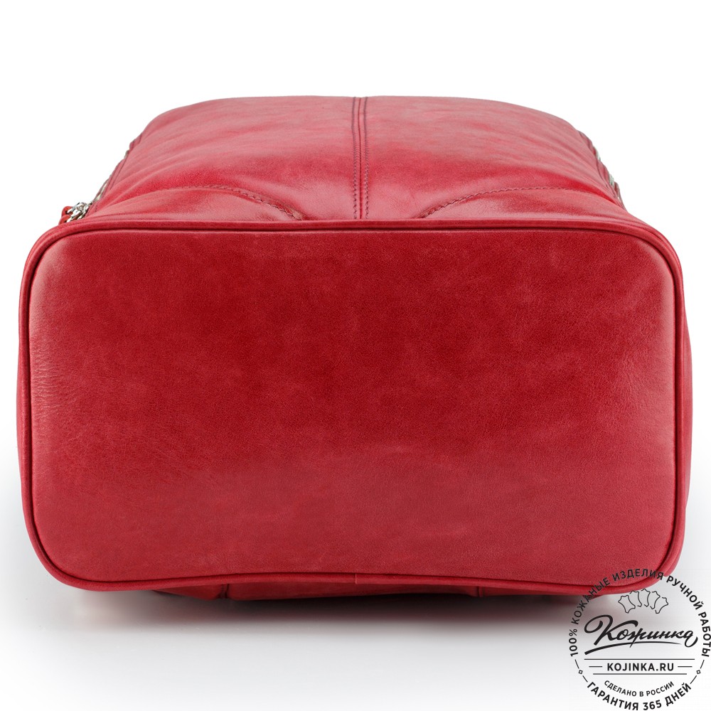 Кожаный рюкзак "Венгрия" (красный)