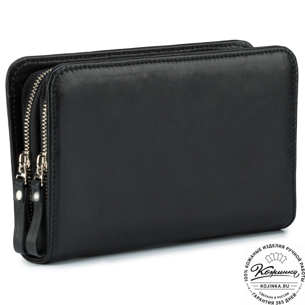 Кожаный клатч "Вилли" (чёрный)