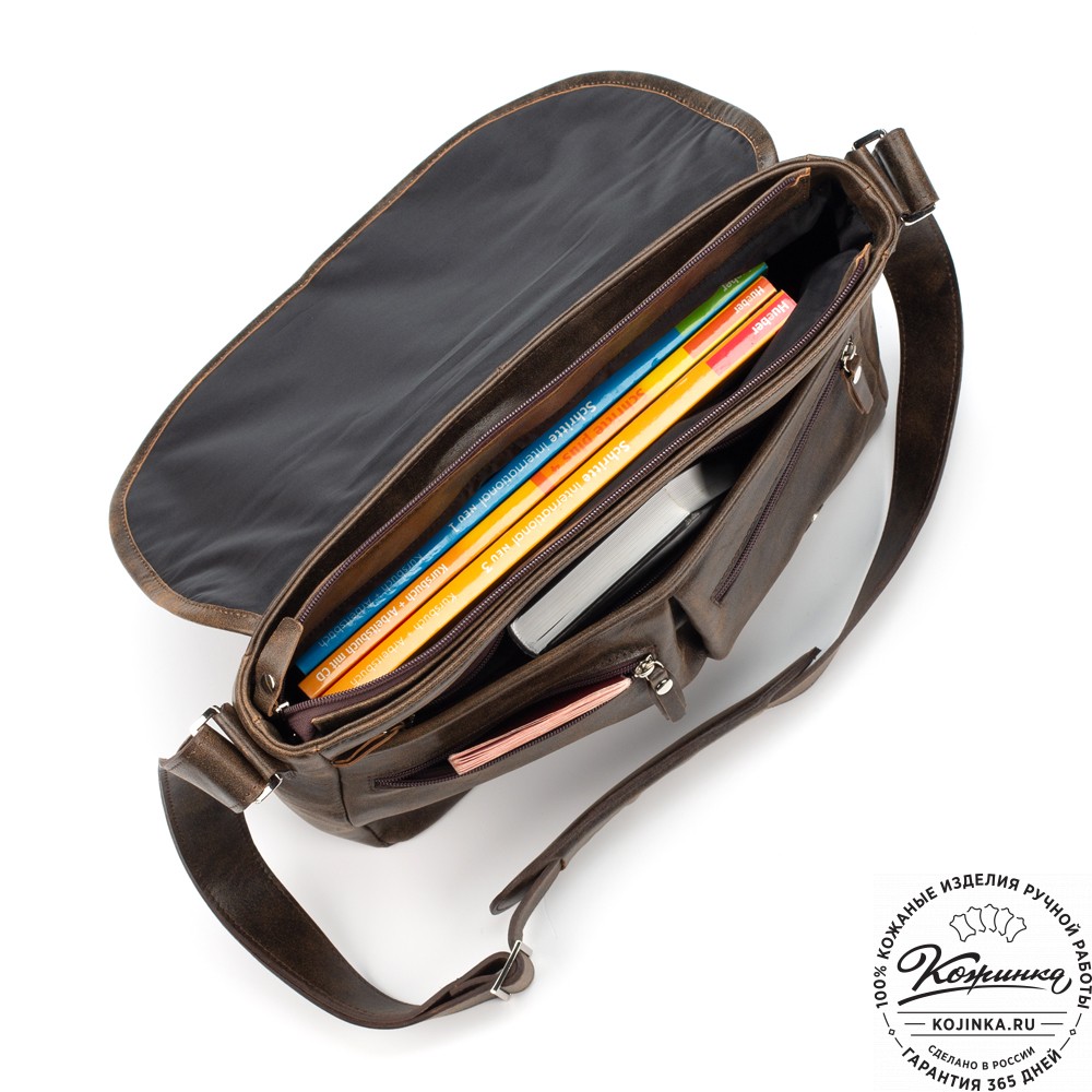 Кожаная сумка "Командор" (коричневая наппа)