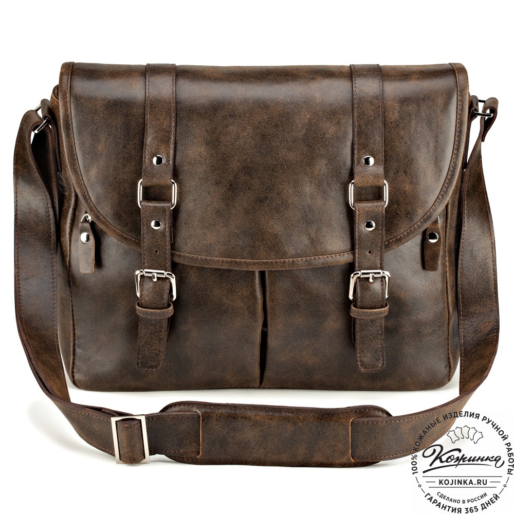 Кожаная сумка "Командор" (коричневая наппа)