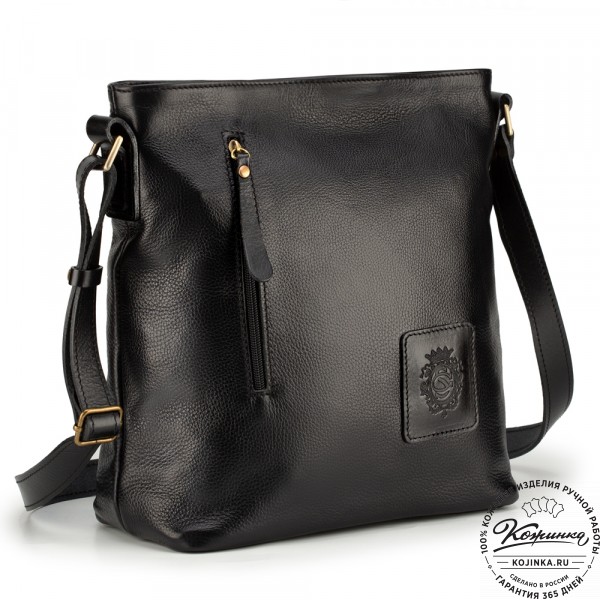 Женская кожаная сумка "Мальва" (чёрная). фото 1