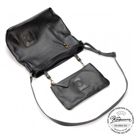 Женская кожаная сумка "Мальва" (чёрная)