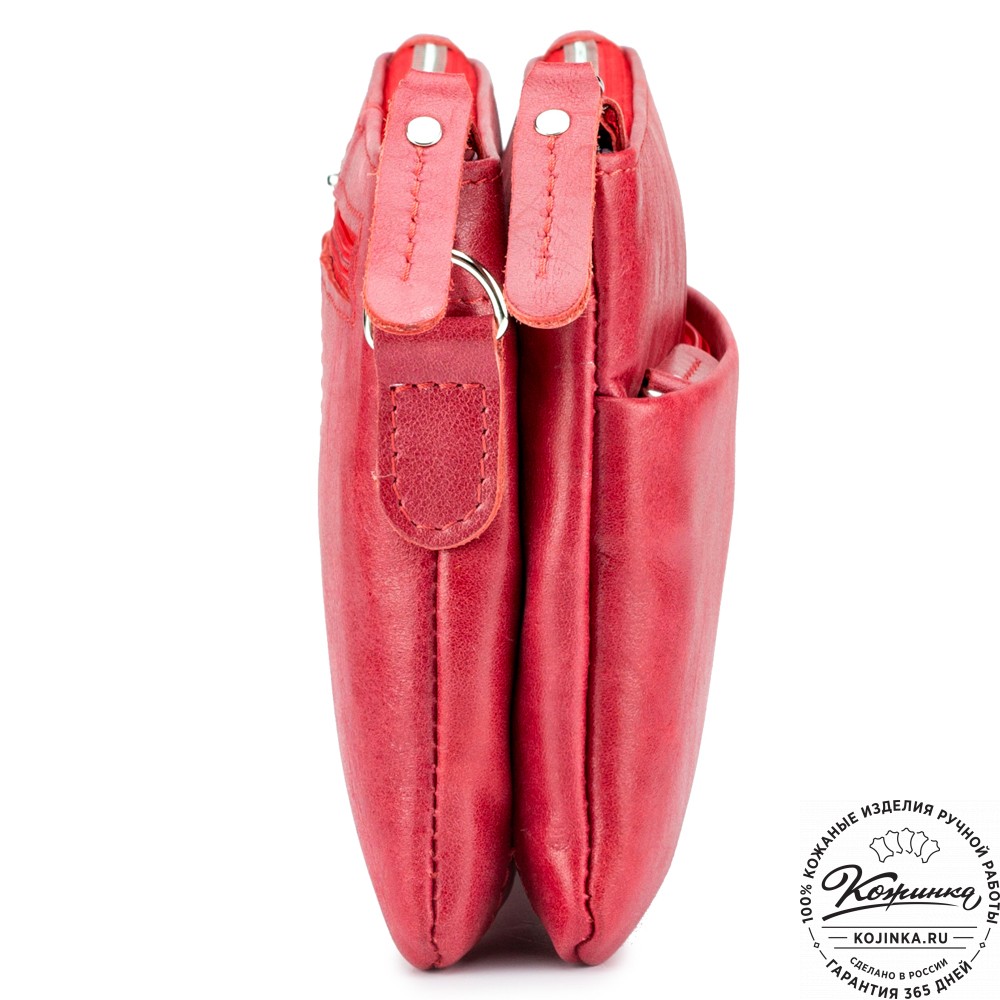 Женская кожаная сумка "Хельга" (красная)