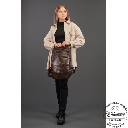 Кожаный рюкзак "Беверли" (зелёный)