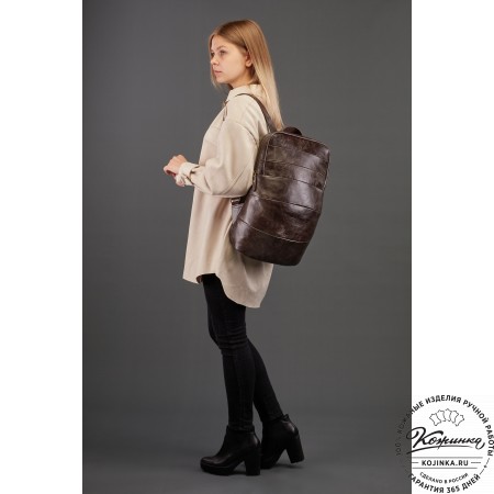 Кожаный рюкзак "Беверли" (зелёный)