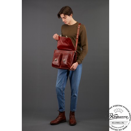 Кожаный портфель "Джозеф" (рыжий антик)