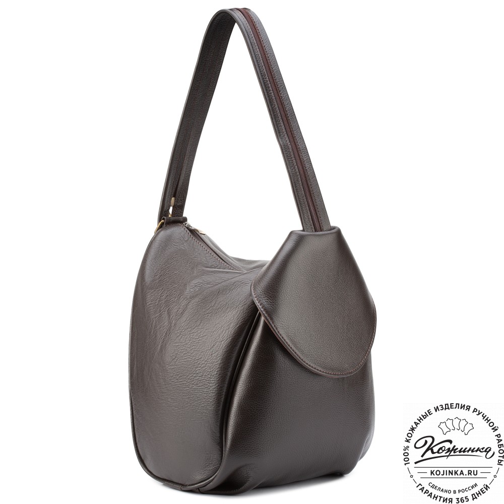 Кожаный рюкзак-сумка "Микки" (тёмно-коричневый)