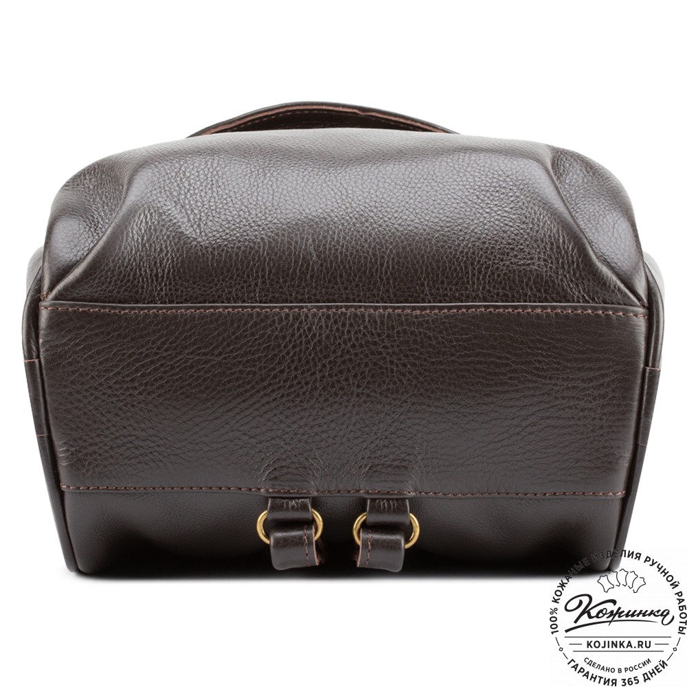 Кожаный рюкзак-сумка "Микки" (тёмно-коричневый)