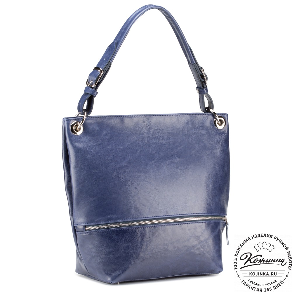 Женская кожаная сумка "Бэлла" (синяя)