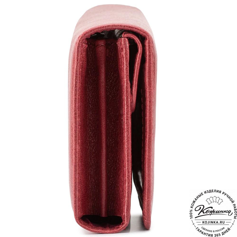Кожаное портмоне "Франция" (малина)
