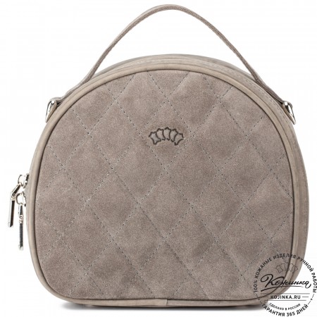 Женская кожаная сумка "Селин" (серая)
