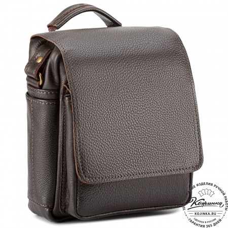 Кожаная сумка через плечо "Шерлок" (тёмно-коричневая)