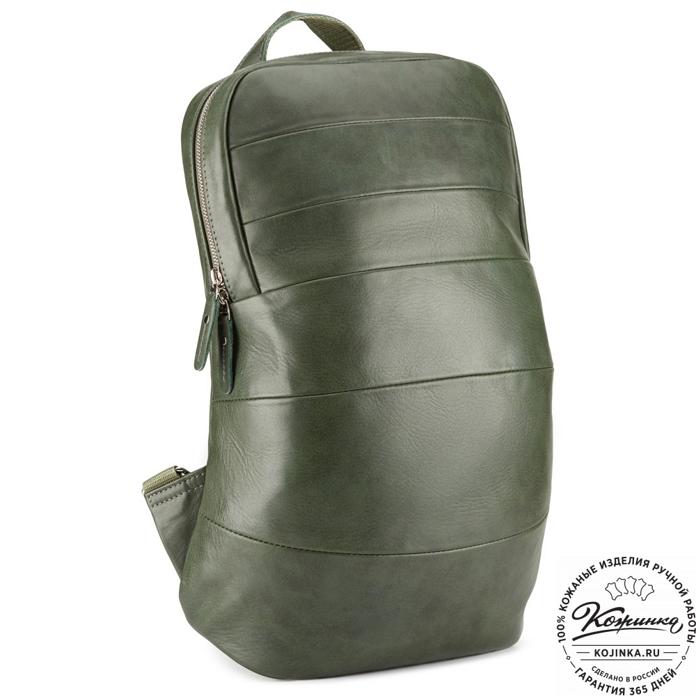 Кожаный рюкзак "Беверли" (зелёный)