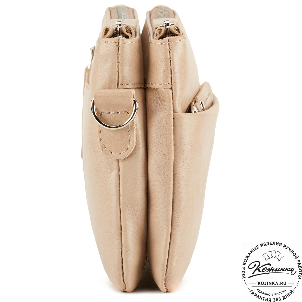 Женская кожаная сумка "Хельга" (бежевая)