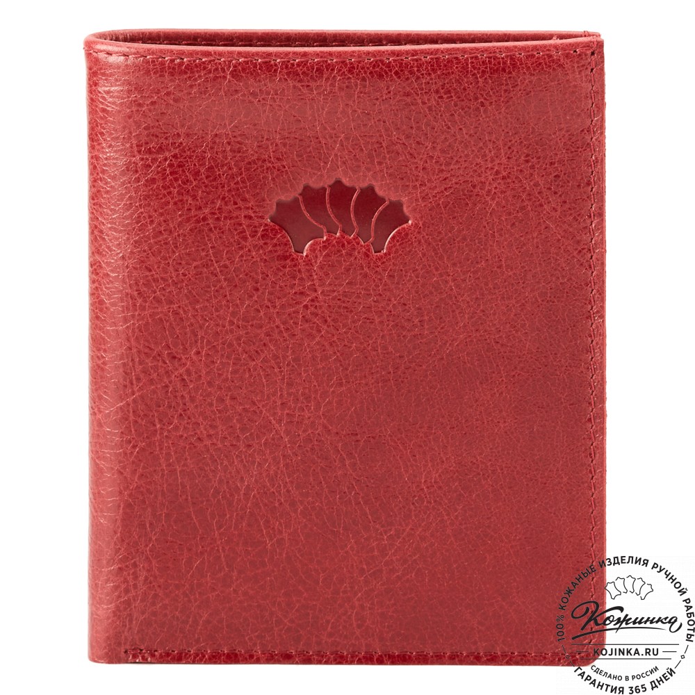 Кожаное портмоне "Россия" (малина)