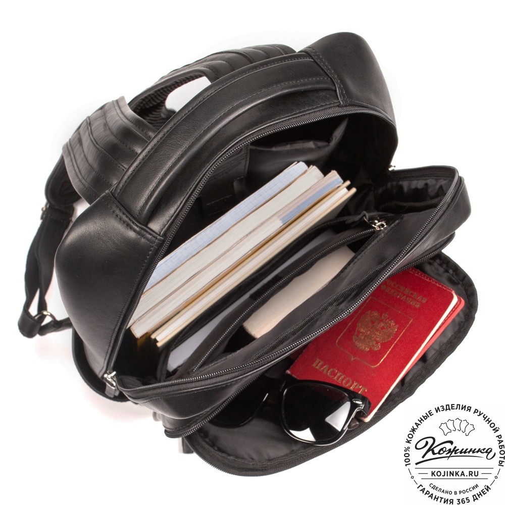Кожаный рюкзак "Теодор" (чёрный)