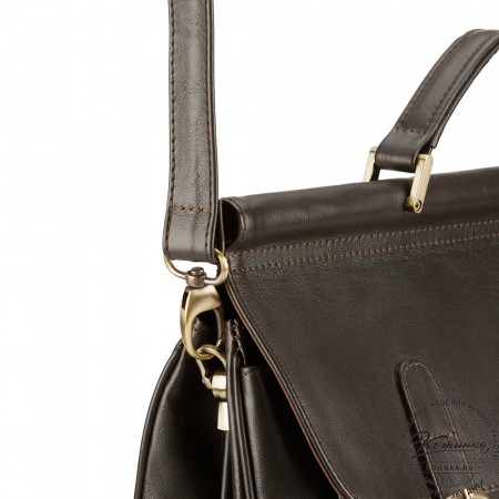 Кожаный портфель "Версаль" (тёмно-коричневый)