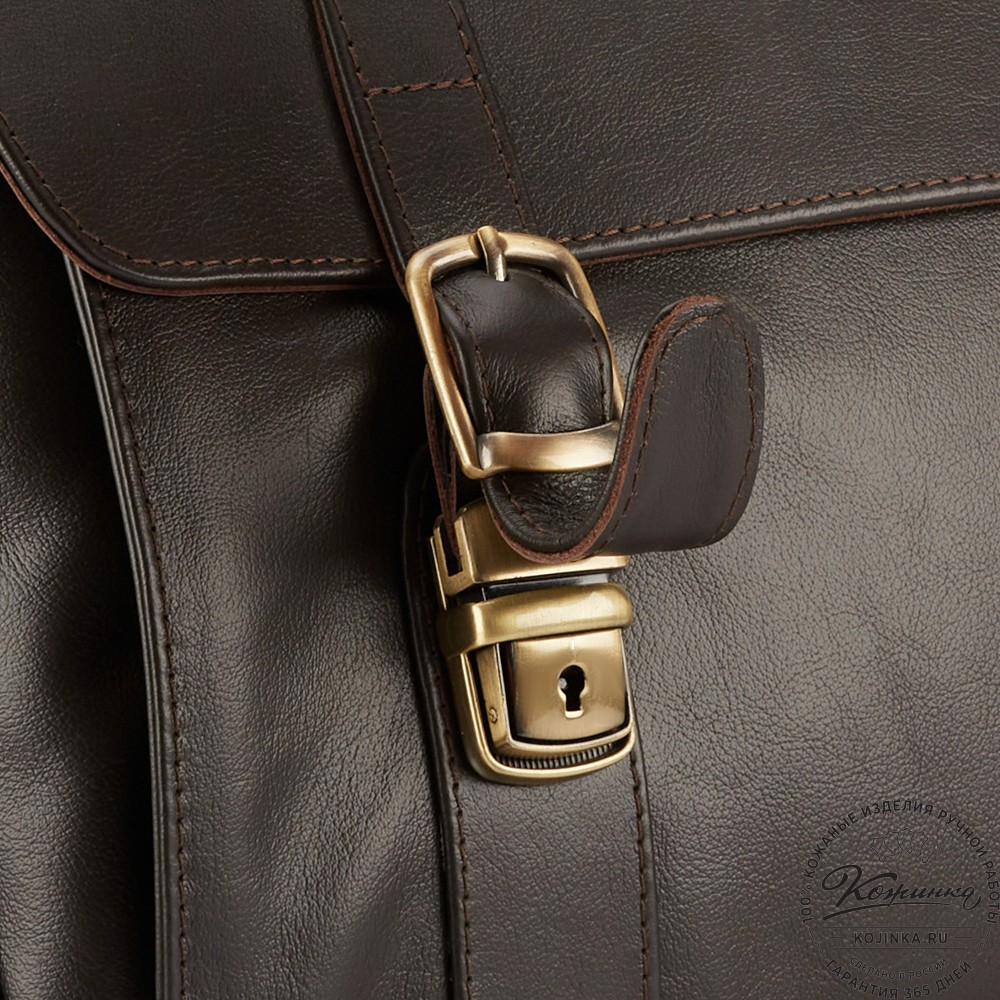 Кожаный портфель "Версаль" (тёмно-коричневый)