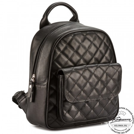 Женский кожаный рюкзак "Гермиона" (чёрный)