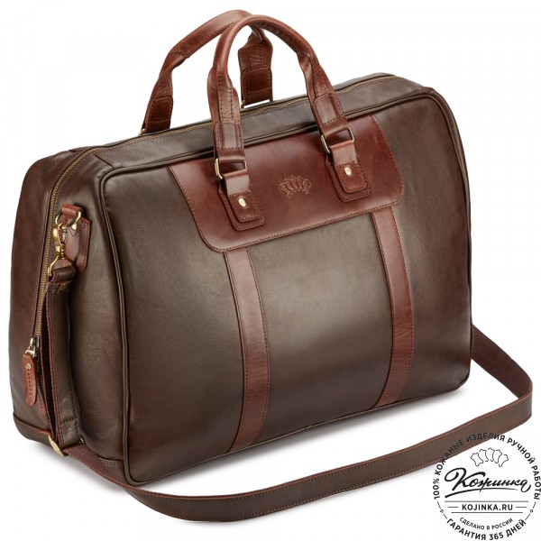 Кожаная дорожная сумка "Ирландия" (коричневая гладкая кожа). фото 1