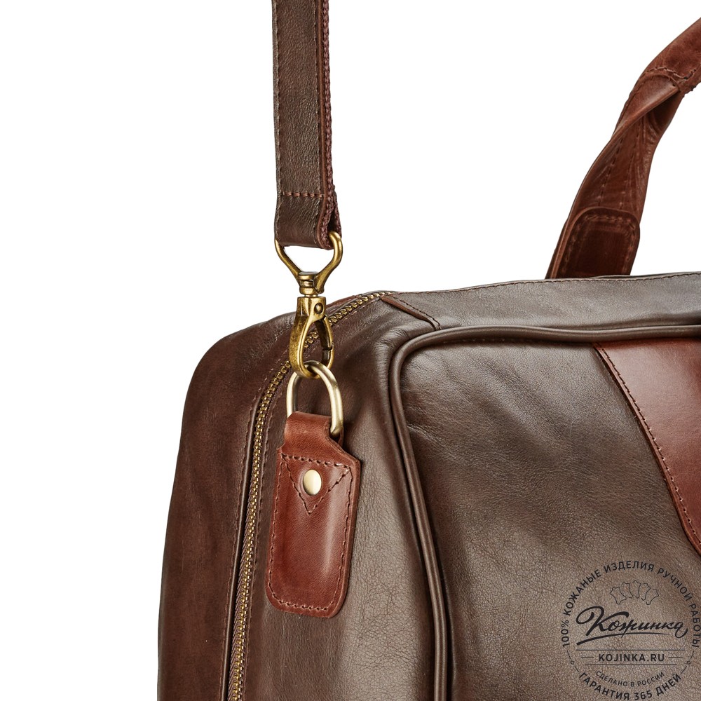 Кожаная дорожная сумка "Ирландия" (коричневая гладкая кожа)
