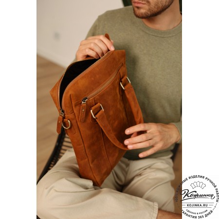 Кожаная сумка "Крюгер" (чёрная)