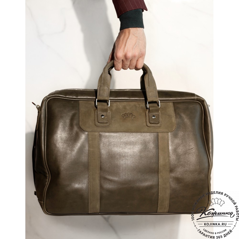 Кожаная дорожная сумка "Ирландия" (коричневая гладкая кожа)