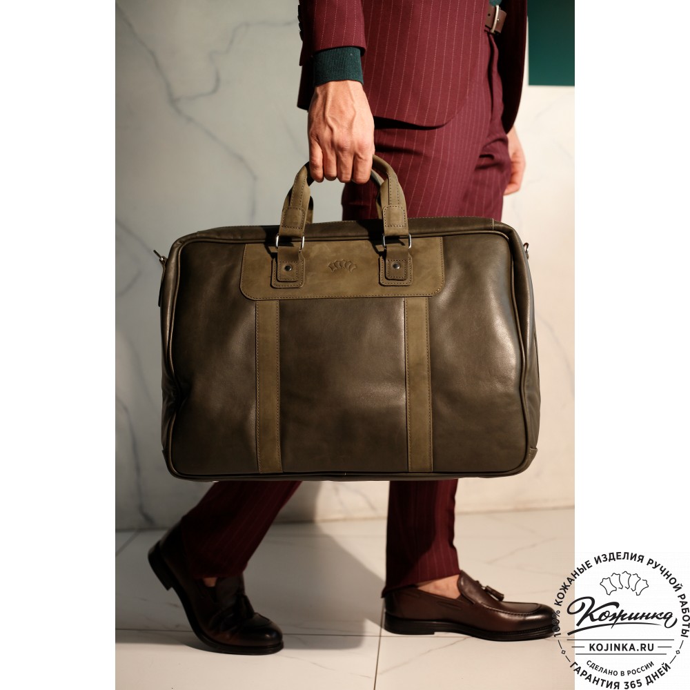 Кожаная дорожная сумка "Ирландия" (коричневая гладкая кожа)
