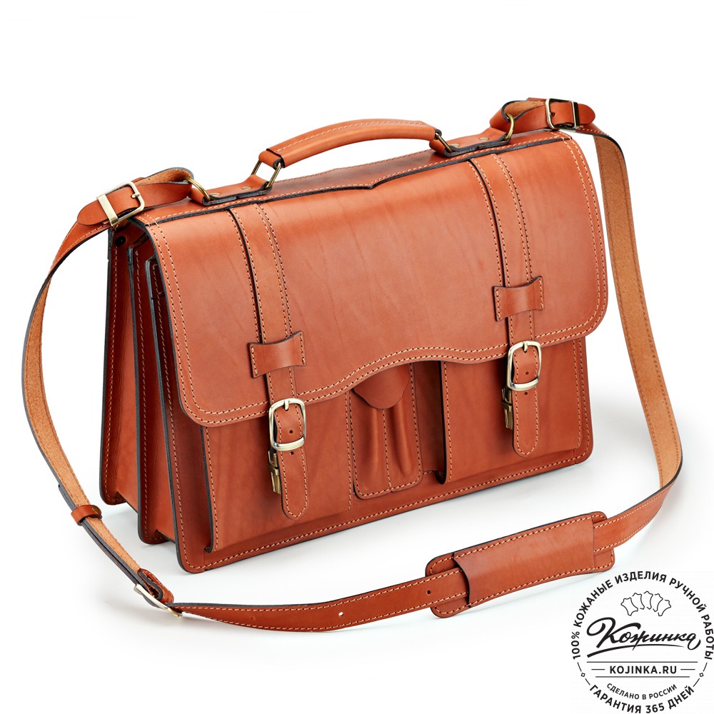 Кожаный портфель "Юрист"  (рыжий)