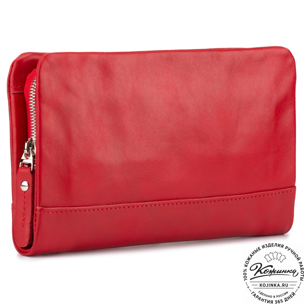 Кожаный клатч "Дарси" (красный)