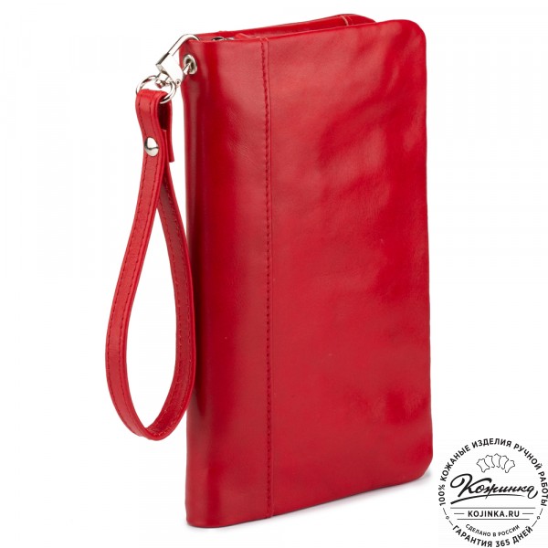 Кожаный клатч "Дарси" (красный). фото 1