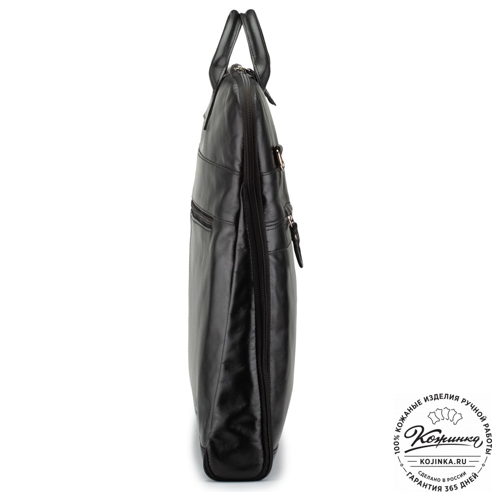 Кожаный портплед "Сильвер" (чёрный)