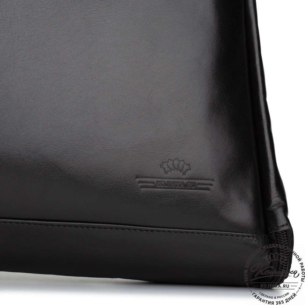 Кожаный портплед "Сильвер" (чёрный)