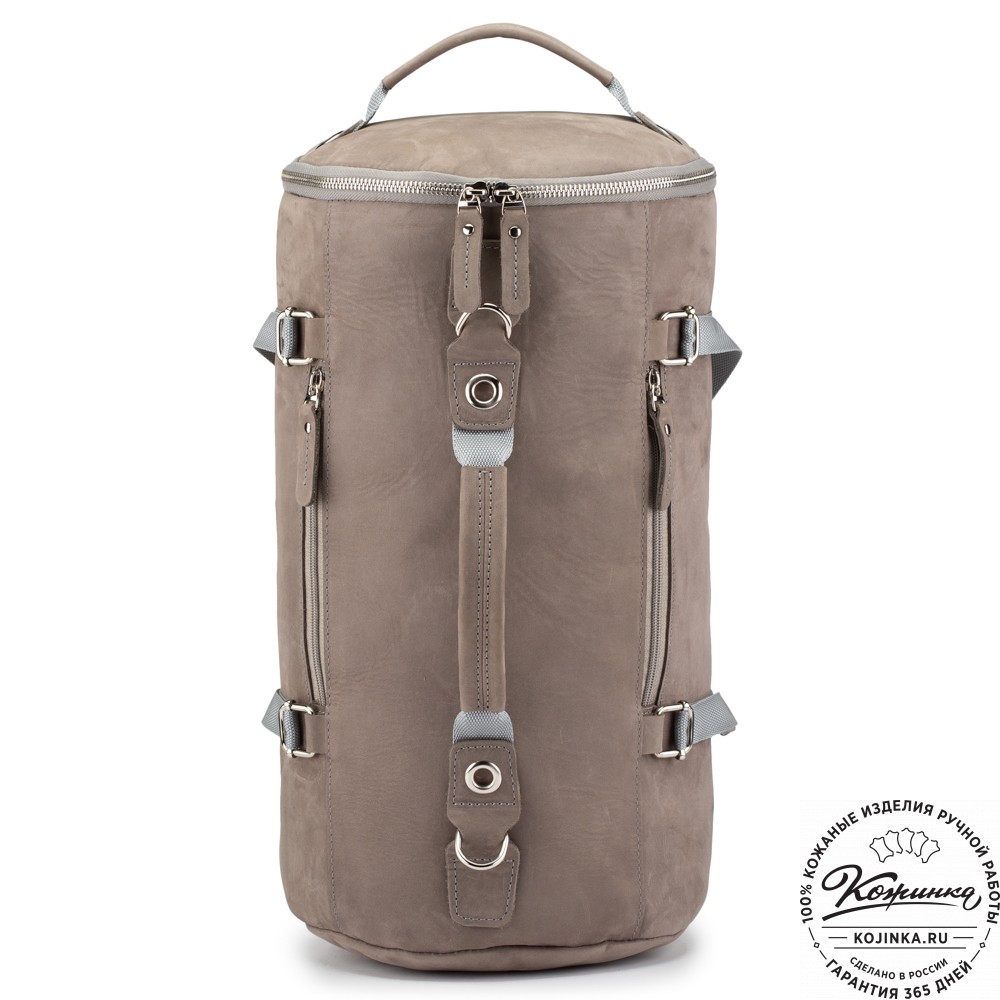 Кожаная сумка-трансформер "Скаут" (cерый крейзи)