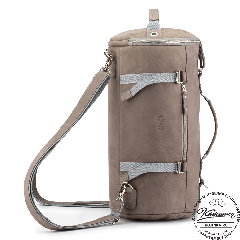 Кожаная сумка-трансформер "Скаут" (cерый крейзи)