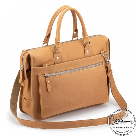 Кожаная деловая сумка "Вильямс" (коричневый крейзи) 