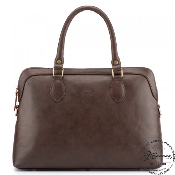 Женская кожаная сумка "Аврора" (коричневая гладкая кожа). фото 1