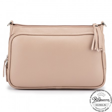 Женская кожаная сумка "Эмма" (бежевая)
