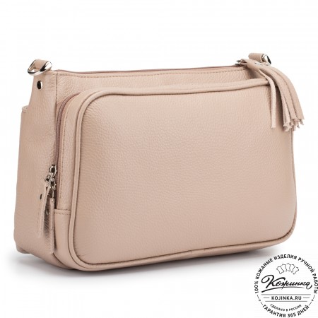Женская кожаная сумка "Эмма" (бежевая)