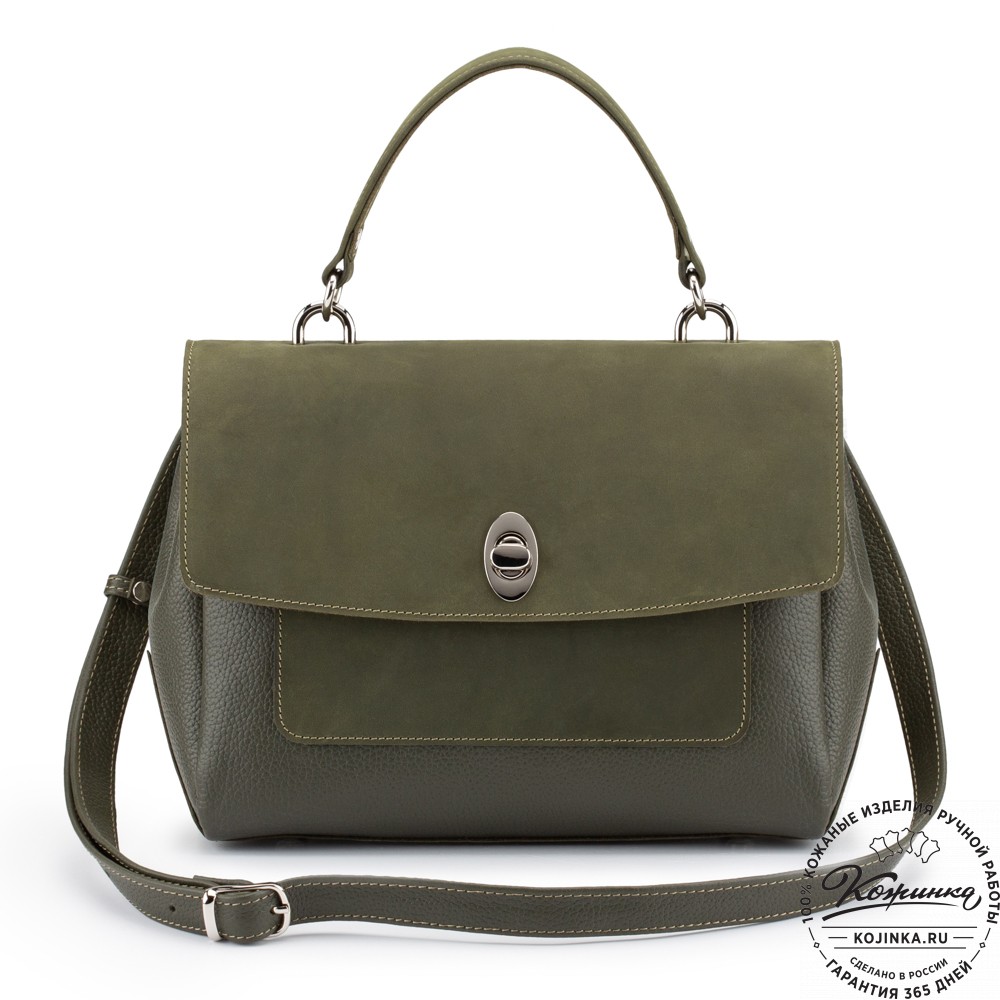 Женская кожаная сумка "Эстель" (хаки)