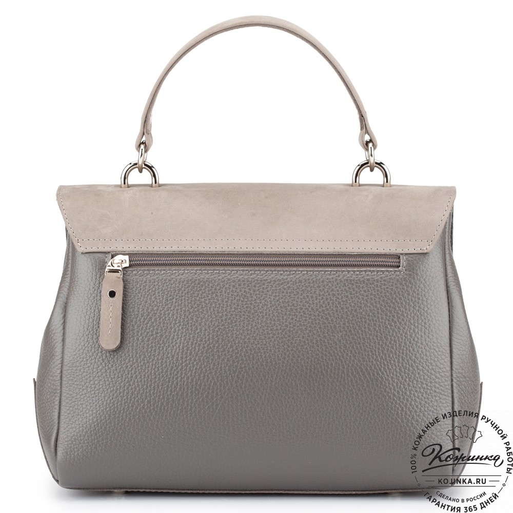 Женская кожаная сумка "Эстель" (серая)