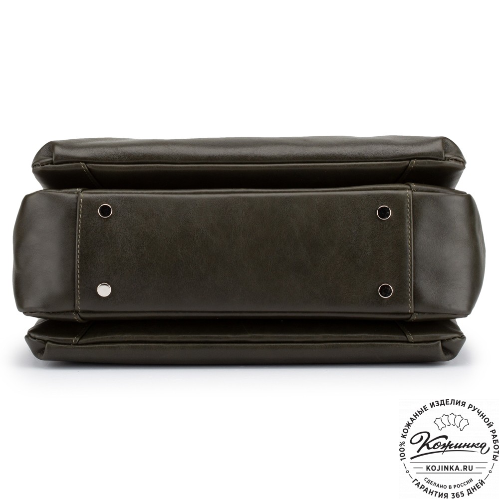 Кожаная женская сумка "Кейт" (хаки гладкая кожа)