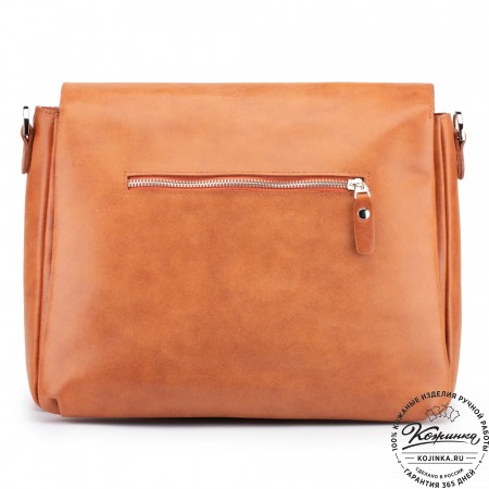 Кожаная женская сумка "Кейт" (рыжая)